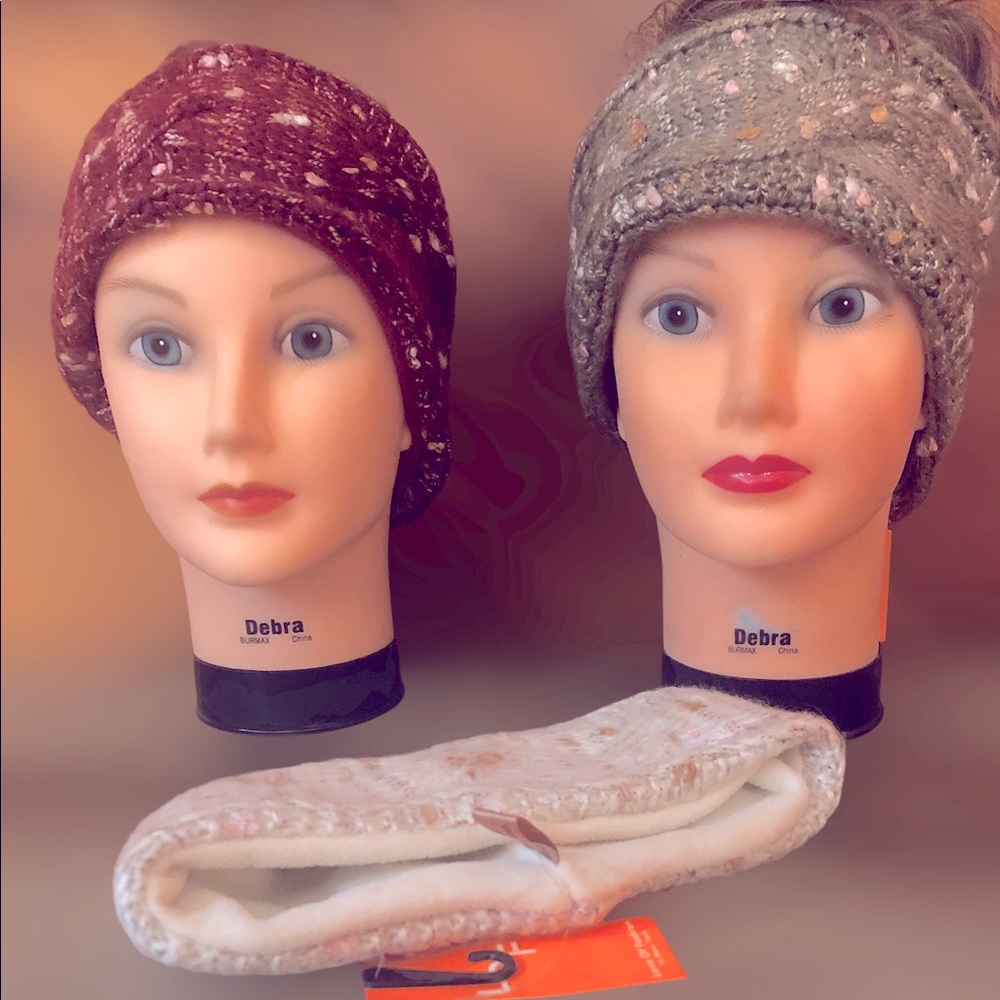 COPY - Messy Bun Knitted Beanie Headband